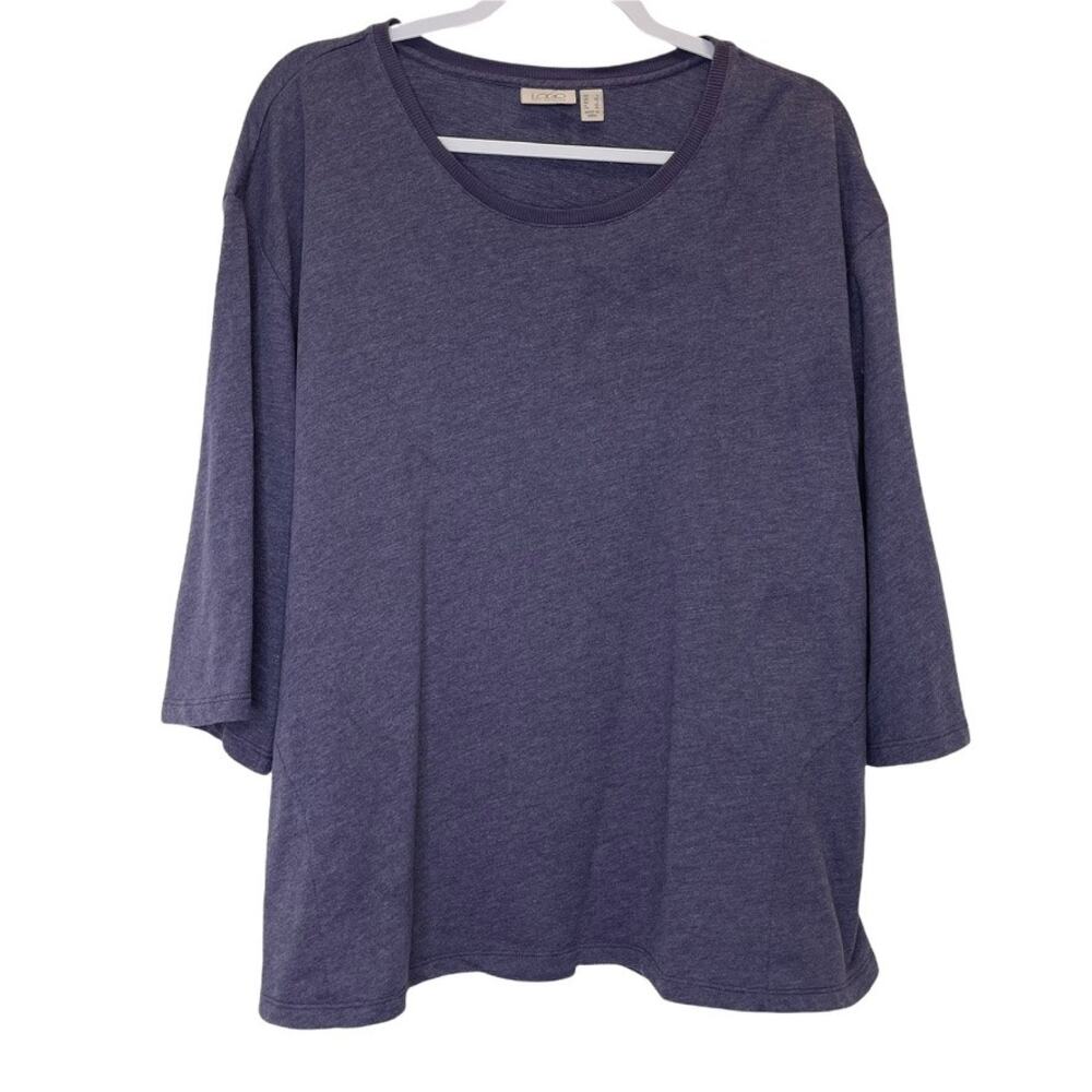 LOGO by Lori Goldstein Women's Purple Sweatshirt with Pockets Size Large